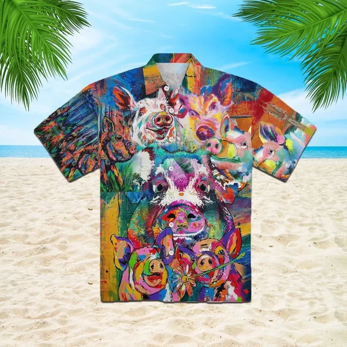 Pig Funny Colorful Hawaiian Shirt – Fanshubus.com