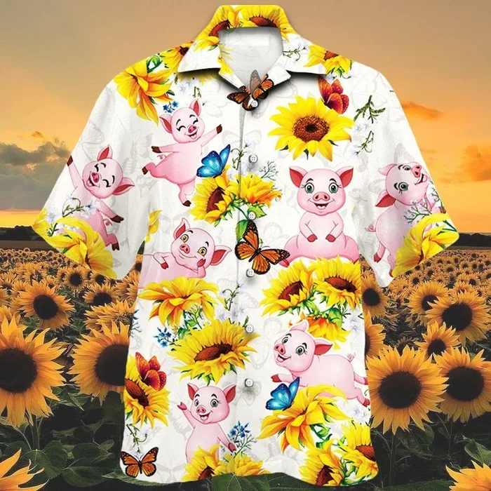 Pig Lovers Sun Flower Hawaiian Shirt – Fanshubus.com