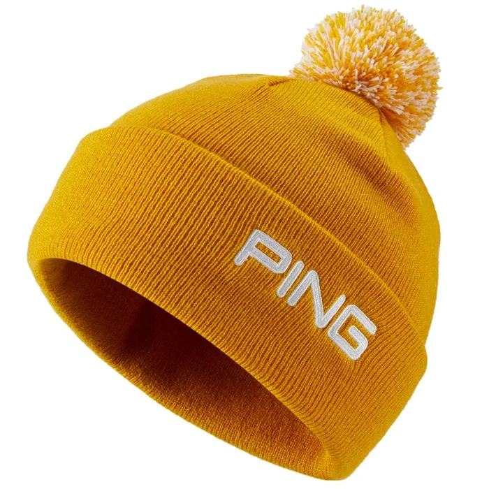 Ping Cresting Knit Beanie Hat – Gold