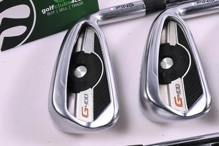Ping G400 Irons / 5-PW+SW+LW / White Dot / Stiff Flex Ping AWT 2.0 Shafts