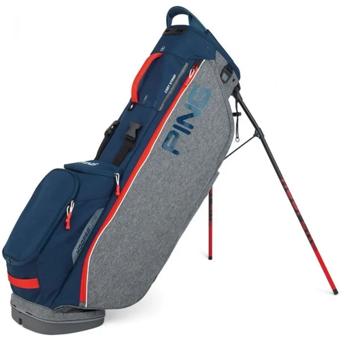 Ping Hoofer Lite Stand Bag – Heather Grey/Navy/Scarlet