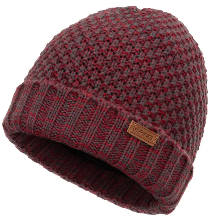 Ping Kingsley Beanie Hat – Asphalt/Firebrick