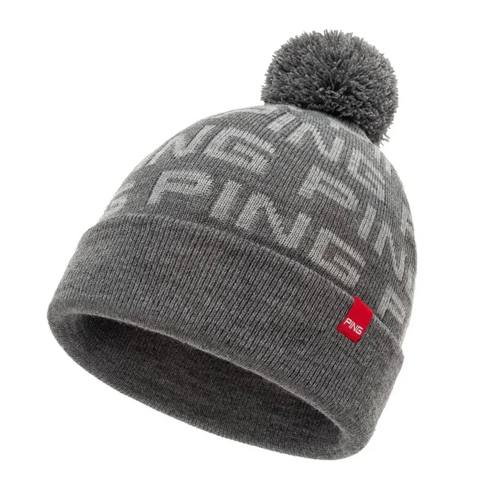 Ping Logo Bobble Hat – Grey/Silver