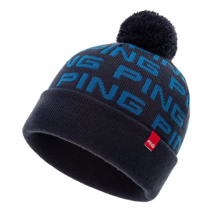 Ping Logo Bobble Hat – Navy/Blue
