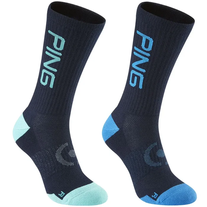 Ping Logo SensorCool Socks (2 Pack) – Navy Multi