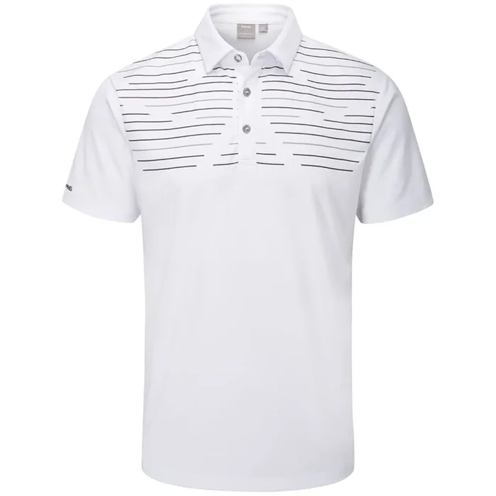 Ping Portman Polo Shirt – White/Navy