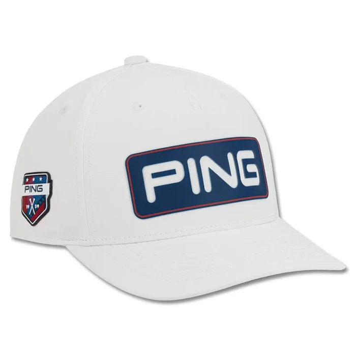 PING Stars & Stripes Tour Snapback Golf Cap White – 23 Men