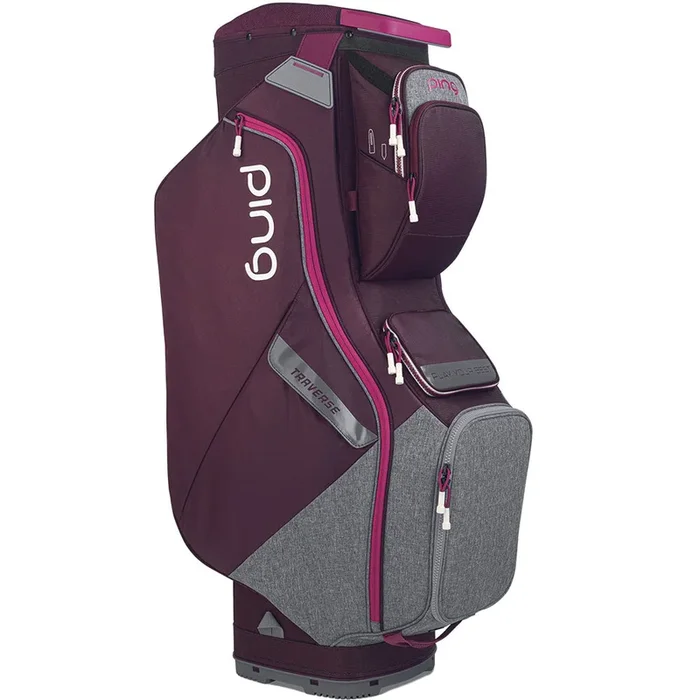 Ping Traverse Cart Bag – Garnet/Heathered Grey/Magenta