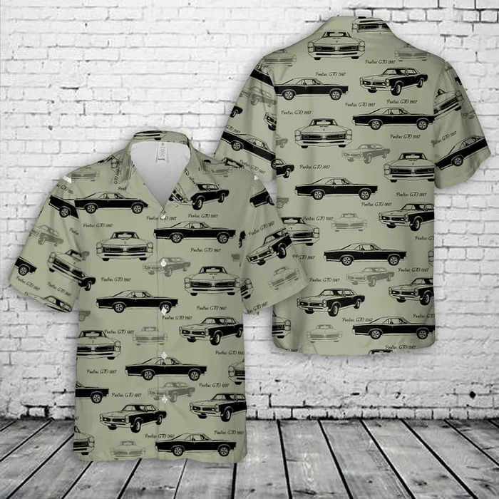 Pontiac GTO 1967 Silhouette Hawaiian Shirt – Fanshubus.com