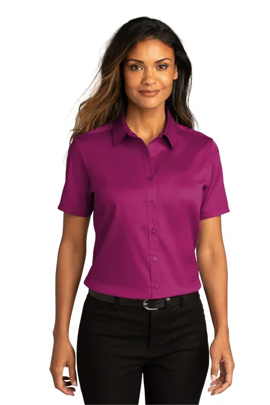 Port Authority Ladies Short Sleeve SuperPro React Twill Shirt. LW809