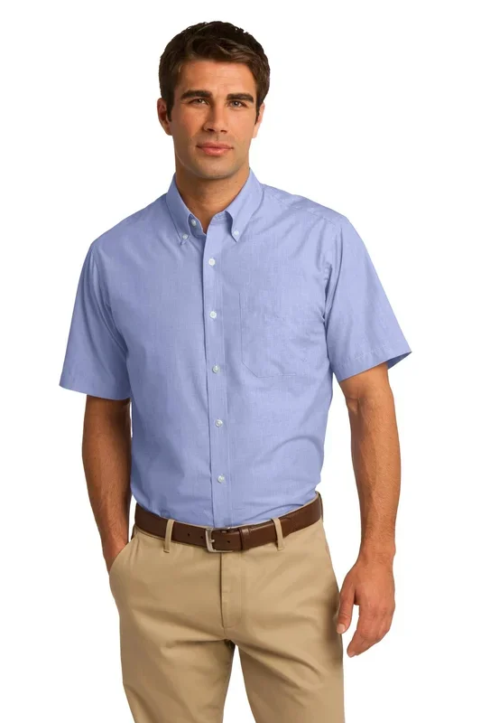 Port Authority Men’s Short Sleeve Crosshatch Easy Care Shirt. S656