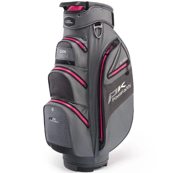 PowaKaddy Dri-Tech Cart Bag – Gun Metal/Hot Pink