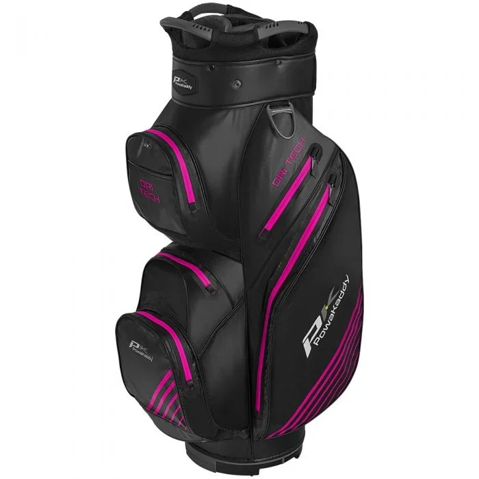 PowaKaddy Dri-Tech Golf Cart Bag – Black/Gun Metal/Hot Pink
