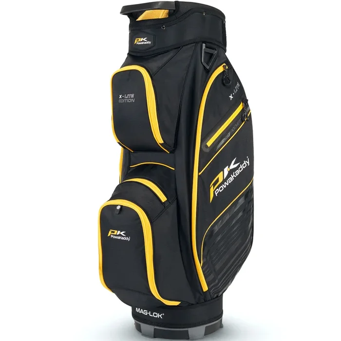 PowaKaddy X-Lite Edition Cart Bag – Black/Yellow Trim