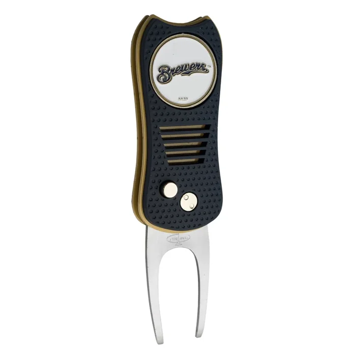 Premium Milwaukee Brewers MLB Switchblade Golf Divot Tool