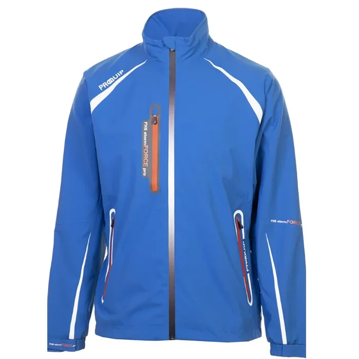 Proquip Stormforce Px6 Pro Waterproof Golf Jacket – Blue/Orange