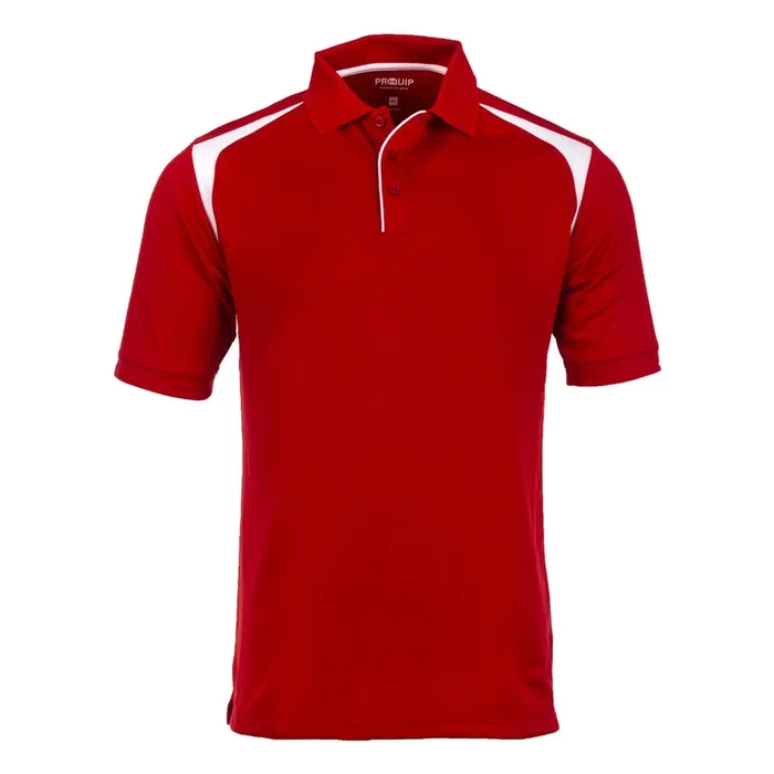 ProQuip Technical Panel Golf Polo Shirt – Red