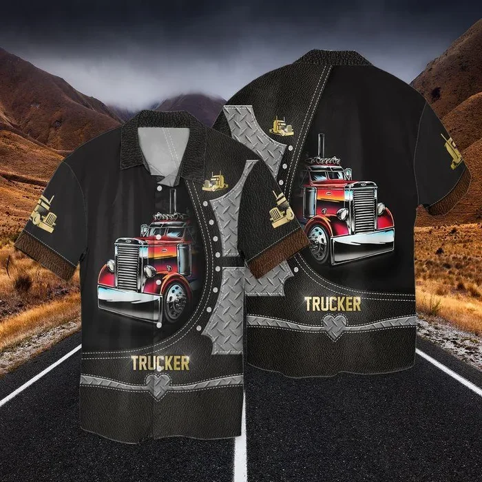 Pround To Be A Trucker 3D Full Print Hawaiian Shirt Shirt – For Men and Women – Fanshubus – Fanshubus.com