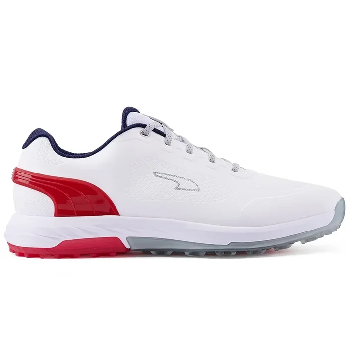 Puma Alphacat Nitro Spikeless Shoes – White/For All Time Red/Navy