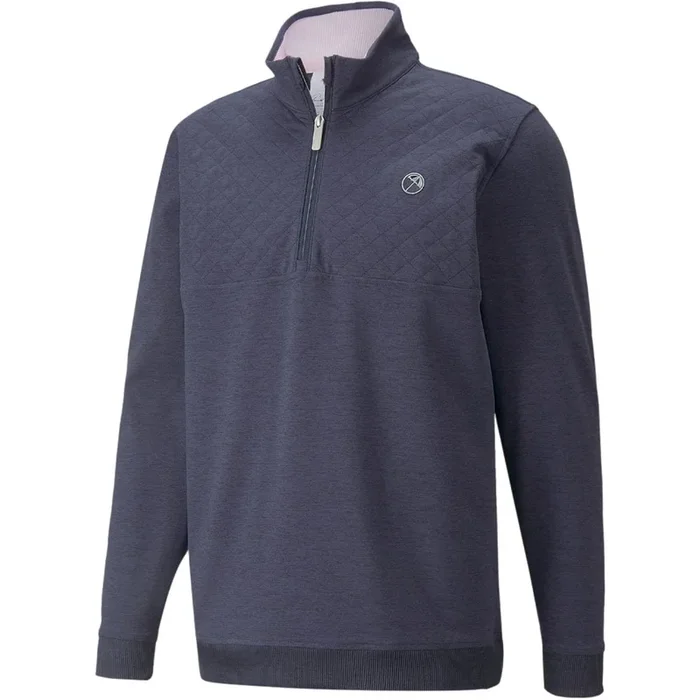 Puma AP Cloudspun Castle 1/4 Zip Pullover – Navy Blazer Heather