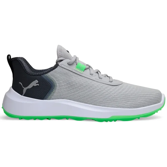 Puma Fusion Crush Sport Spikeless Waterproof Shoes – Ash Gray/Strong Gray/Fluro Green Pes