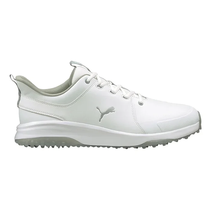 PUMA Grip Fusion Pro 3.0 Spikeless Golf Shoes White/Silver/Quiet Shade – 21 Men