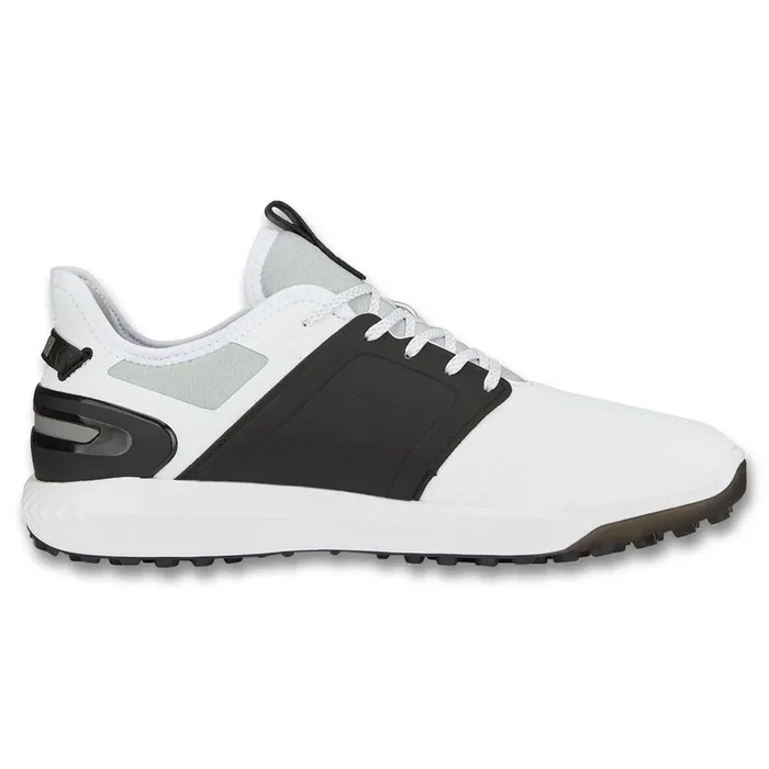 PUMA Ignite Elevate Spikeless Golf Shoes White/Black/Metallic Silver – 23 Men
