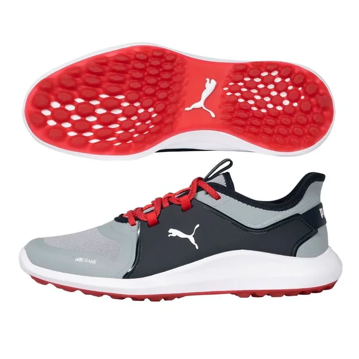 PUMA Ignite Fasten8 Spikeless Golf Shoes Quarry/Silver/Navy Blazer – 21 Men
