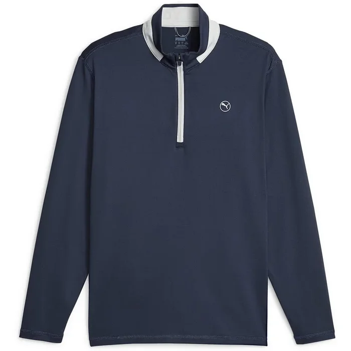 Puma Lightweight 1/4 Zip Pullover – Navy Blazer/Ash Grey