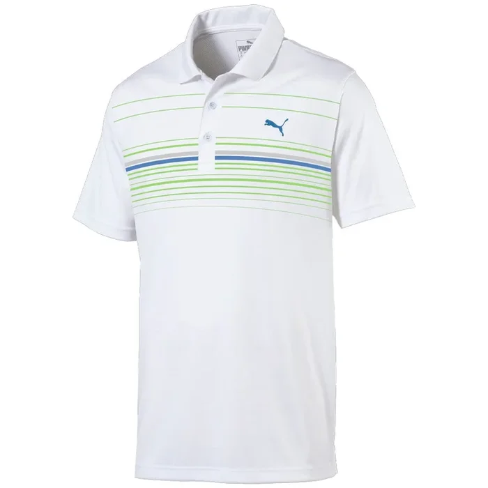 Puma MATTR Canyon Polo Shirt – Bright White/Bright Cobalt