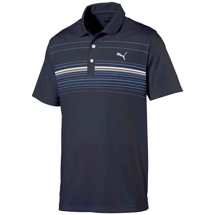 Puma MATTR Canyon Polo Shirt – Navy Blazer/Chalk Pink