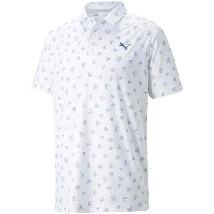 Puma MATTR Spring Polo Shirt – Bright White/Bright Cobalt