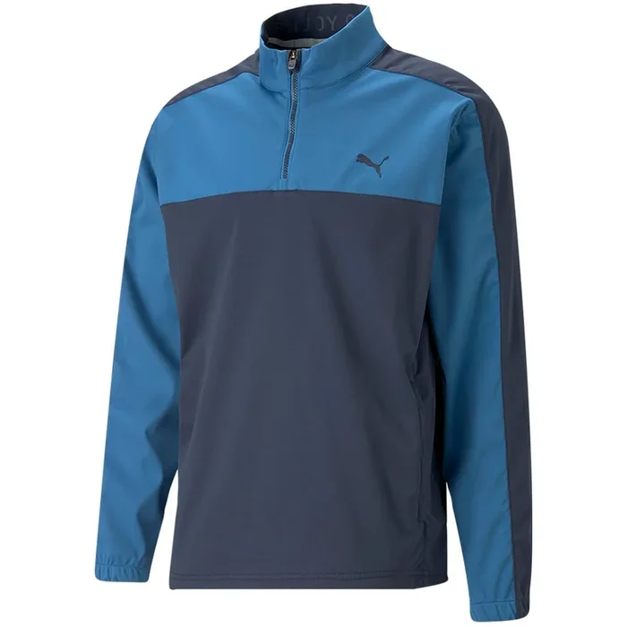 Puma Momentum Woven 1/4 Zip Pullover – Lake Blue/Navy Blazer