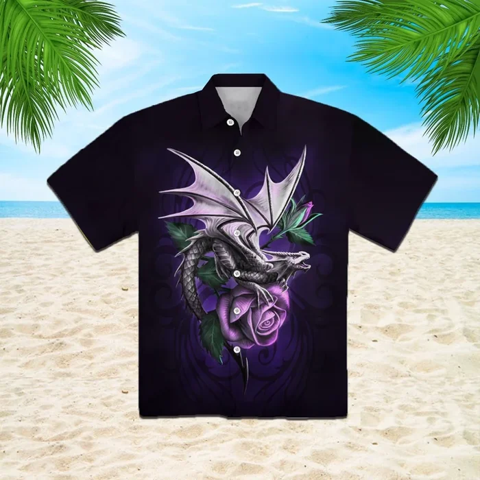 Purple Dragon Hawaiian Shirt- For men and women – Fanshubus – Fanshubus.com