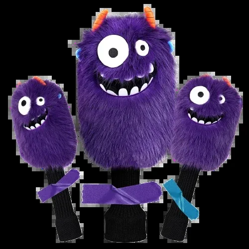 Purple Monster Golf Head Cover Set