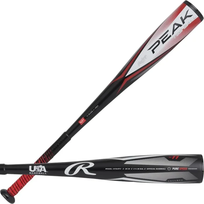 Rawlings | Peak T-Ball Bat | USA | -11 Drop | 2 5/8″ Barrel | 1 Pc. Alloy