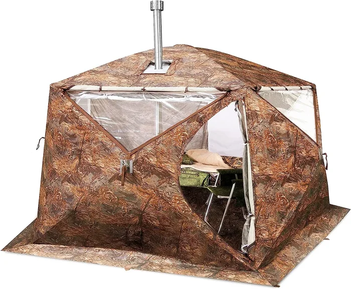 RBM Outdoors – All-Season Premium Outfitter Wall Tent with Stove Jack “Pentagon”. Best for 5 person