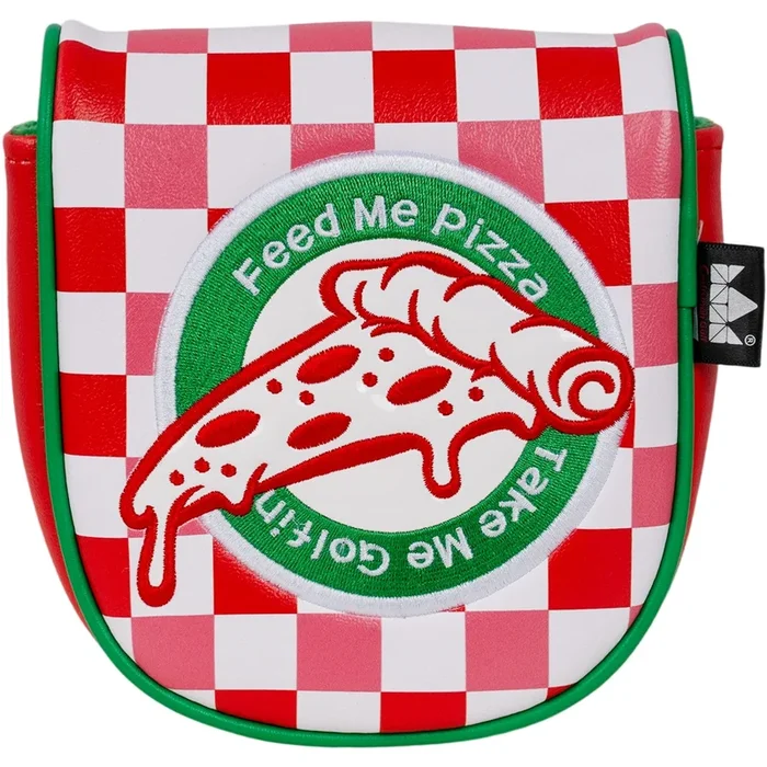 Red and White Plaid Pizza Putter Golf Headcover