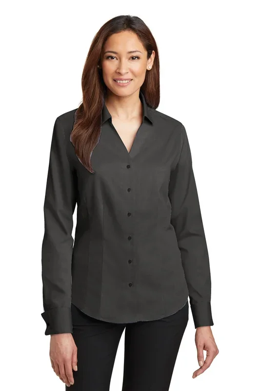 Red House Women’s French Cuff Non-Iron Pinpoint Oxford Shirt. RH63