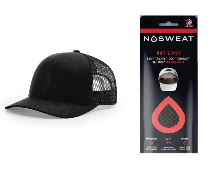 Richardson 112 Trucker Hat with NoSweat Hat Liner Combo