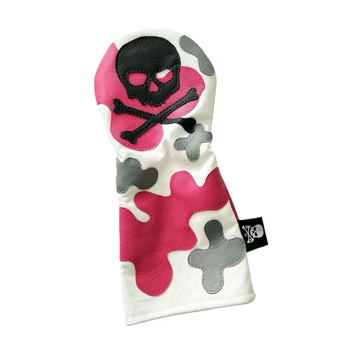 RMG Hot Pink Camo Skull & Bones Driver, Fairway, or Hybrid Headcover