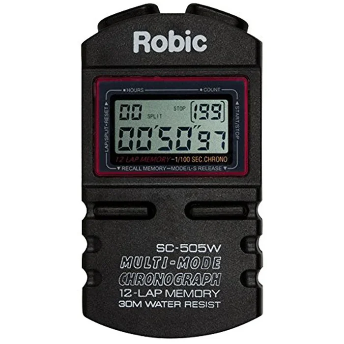 Robic Twelve Memory Chrono Stopwatch with Auto Lap-Counter and Up To 5th Place Times