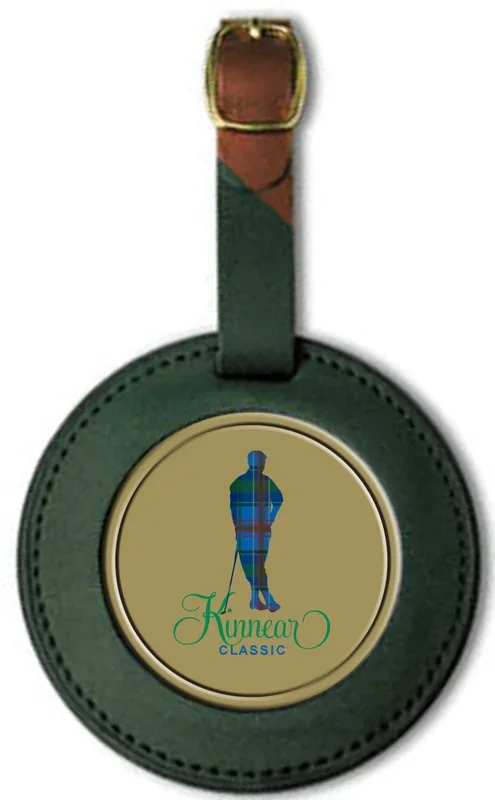 Round Antique Brass Golf Bag Tag