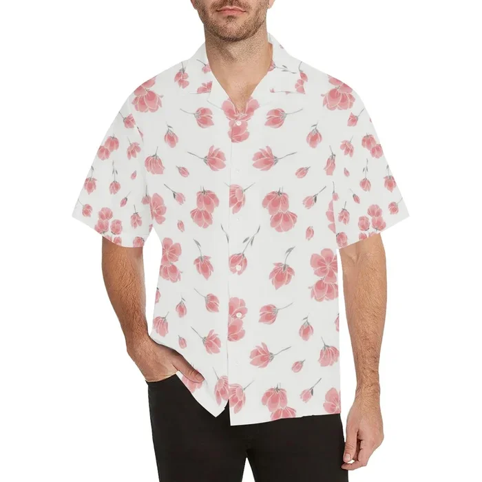 Sakura Pattern Men’s All Over Print Hawaiian Shirt – For Men and Women – Fanshubus – Fanshubus.com