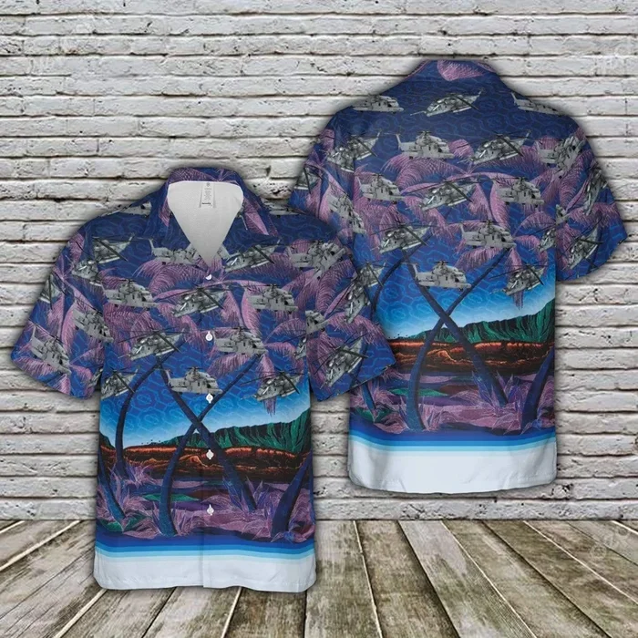 Sikorsky Mh-53 Pave Low Purple Unisex Hawaiian Shirts Beach Short- For men and women – Fanshubus – Fanshubus.com