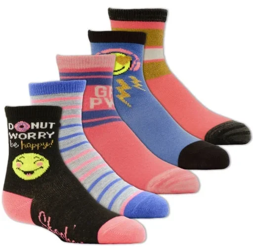 Skechers Girl’s 5 Pack Non Terry Crew