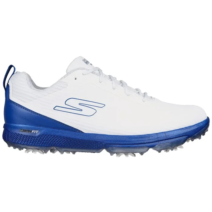 Skechers Go Golf Pro 5 Hyper Spiked Waterproof Shoes – White/Blue