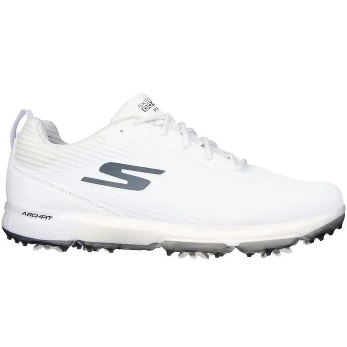 Skechers Go Golf Pro 5 Hyper Spiked Waterproof Shoes – White/Grey