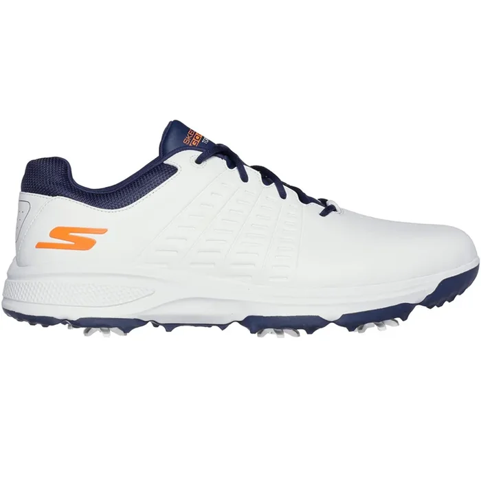 Skechers Go Golf Torque 2 Spiked Waterproof Shoes – White/Navy/Orange