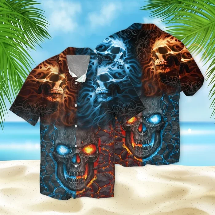 Skull Lava 3D Hawaiian Shirt- For men and women – Fanshubus – Fanshubus.com